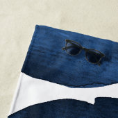 Moderne Waterverf Anchor Add Boat Name Navy Blue Strandlaken (In situ)