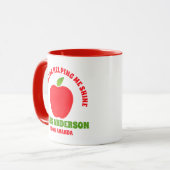 Moderne waterverf Apple docent dank u cadeau mok (Voorkant links)