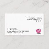 Moderne Waterverf Apple  Teacher Visitekaartje (Achterkant)