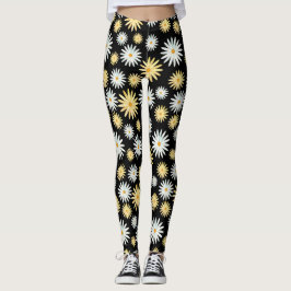 Moderne Waterverf April Daisies Pattern Leggings