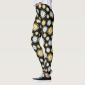 Moderne Waterverf April Daisies Pattern Leggings (Links)