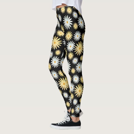 Moderne Waterverf April Daisies Pattern Leggings (Links)