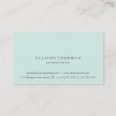 Moderne Waterverf Aqua Blue Visitekaartje (Achterkant)