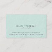 Moderne Waterverf Aqua Blue Visitekaartje (Achterkant)