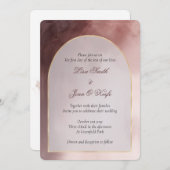 Moderne Waterverf Arch Wedding Invitations Kaart (Voorkant / Achterkant)