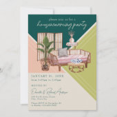 Moderne Waterverf Art Deco Housewarming Party Kaart (Voorkant)