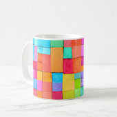 Moderne Waterverf Art NAME Kleurrijke Bright Fun Koffiemok (Voorkant links)