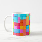 Moderne Waterverf Art NAME Kleurrijke Bright Fun Koffiemok (Links)