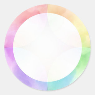Moderne Waterverf art Trendy Elegant Blank Ronde Sticker