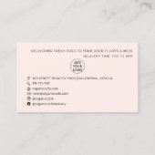 Moderne waterverf avocado cafe thuisbezorging eten visitekaartje (Achterkant)