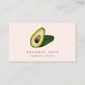Moderne waterverf avocado cafe thuisbezorging eten visitekaartje (Voorkant)