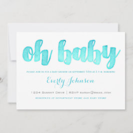 Moderne Waterverf Baby Boy Shower-uitnodigingen Kaart