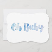 Moderne Waterverf Baby Boy Shower-uitnodigingen Kaart (Achterkant)