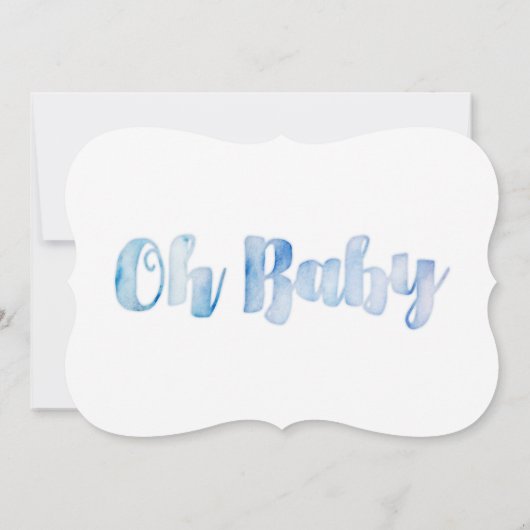 Moderne Waterverf Baby Boy Shower-uitnodigingen Kaart (Achterkant)