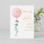 Moderne waterverf baby shower uitnodiging (Staand Voorkant)
