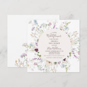 Moderne Waterverf Baby shower van wilde bloemen Kaart (Voorkant / Achterkant)