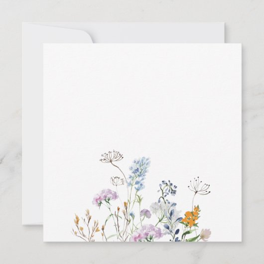 Moderne Waterverf Baby shower van wilde bloemen Kaart (Achterkant)