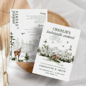 Moderne Waterverf Bachelorette Weekend Camping Kaart