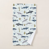 Moderne Waterverf badhanddoekset walvissen Bad Handdoek (Handdoek)