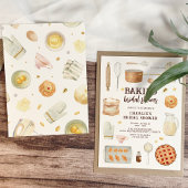 Moderne Waterverf Bakken Party Vrijgezellenfeest Kaart