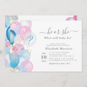 moderne waterverf balloons kaart (Voorkant / Achterkant)