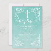 Moderne Waterverf Baptisme Christening Cross Kaart (Voorkant)