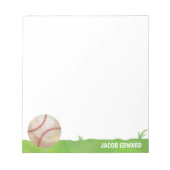 Moderne Waterverf Baseball Sport Grass Fun Kinder Notitieblok (Voorkant)
