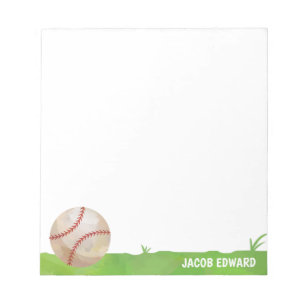 Moderne Waterverf Baseball Sport Grass Fun Kinder Notitieblok