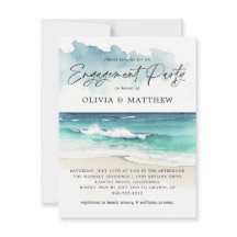 Moderne Waterverf Beach Engagement Party-indeling