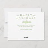 Moderne Waterverf bedrijfs Groene Pine Trees Feestdagenkaart (Achterkant)