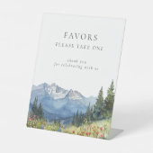 Moderne Waterverf Berg Bloemen Huwelijksgunsten Reclamebord Met Voetstuk (Voorkant)