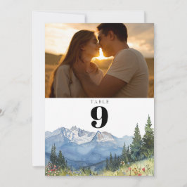 Moderne Waterverf berg foto tafel nummer Kaart