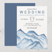 Moderne waterverf bergen bruiloft kaart (Voorkant / Achterkant)