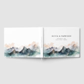 Moderne Waterverf Bergketen Landschapsbruiloft Gastenboek (Volledig)