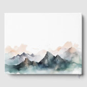 Moderne Waterverf Bergketen Landschapsbruiloft Gastenboek (Achterkant)