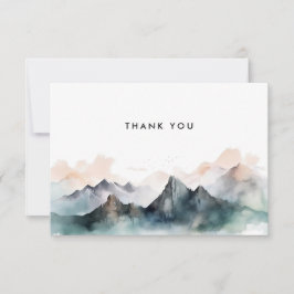Moderne Waterverf Berglandschap Bedankkaart