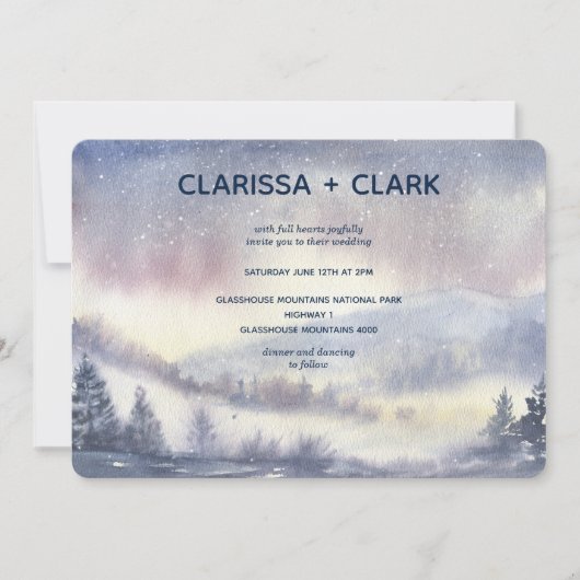 Moderne Waterverf Berglandschap Kaart (Voorkant)