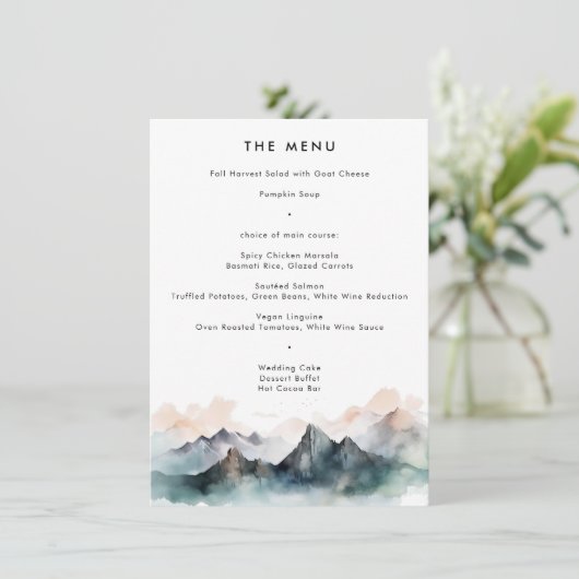 Moderne Waterverf Berglandschap Menu (Staand voorkant)