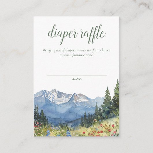 Moderne Waterverf Bergluier Raffle Informatiekaartje (Voorkant)