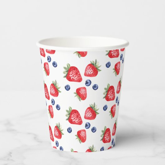 Moderne Waterverf bessen script 4 juli feest Papieren Bekers (Achterkant)