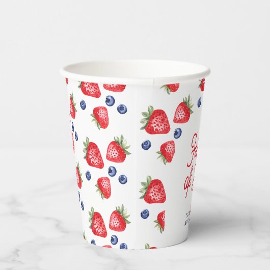 Moderne Waterverf bessen script 4 juli feest Papieren Bekers (Rechts)