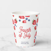 Moderne Waterverf bessen script 4 juli feest Papieren Bekers (Voorkant)
