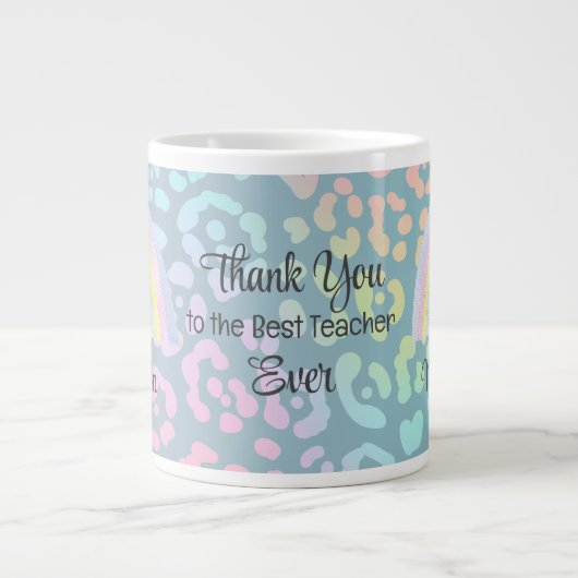 Moderne waterverf Beste docent ooit Rainbow Mok (Voorkant)