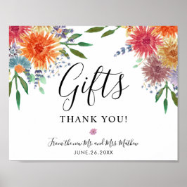 Moderne Waterverf bijtende elegante cadeautenteken Poster