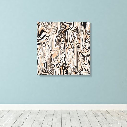 Moderne Waterverf Black Pattern Canvas Afdruk (Insitu (Houten vloer))