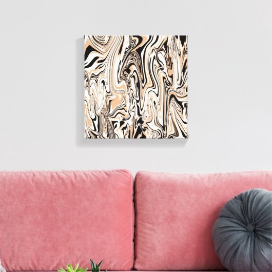 Moderne Waterverf Black Pattern Canvas Afdruk (Insitu (Woonkamer))