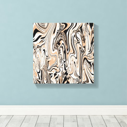 Moderne Waterverf Black Pattern Canvas Afdruk (Insitu (Houten vloer))