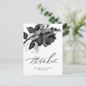 Moderne Waterverf Black Roos Weddenschap Hartelijk Briefkaart (Staand voorkant)