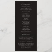 Moderne Waterverf Black Roos Wedding Ceremony Programmakaart (Achterkant)