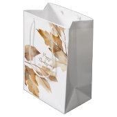 Moderne waterverf blad Thanksgiving Medium Cadeauzakje (Achterkant Gekanteld)